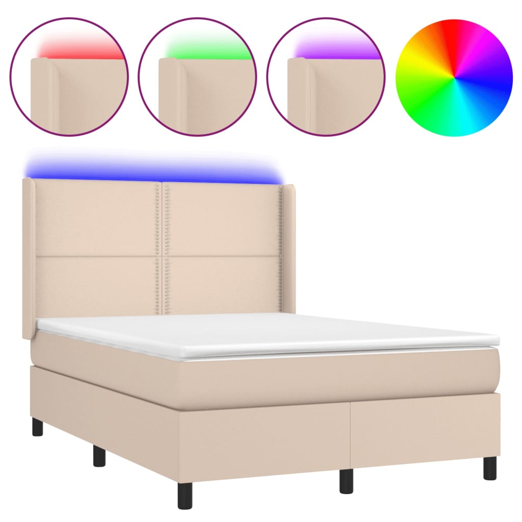Sommier à lattes de lit matelas LED Cappuccino 140x190 cm - XIOS