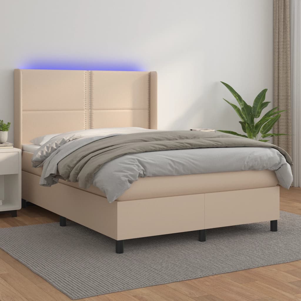 Sommier à lattes de lit matelas LED Cappuccino 140x190 cm - XIOS