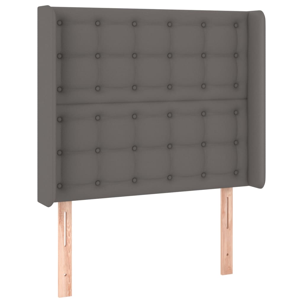 Sommier à lattes de lit matelas LED Gris 80x200 cm Similicuir - XIOS