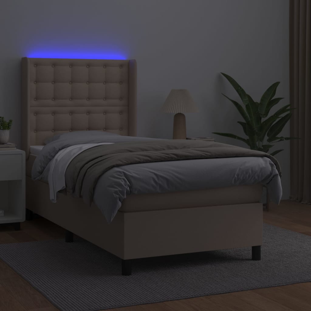 Sommier à lattes de lit matelas LED Cappuccino 80x200cm - XIOS
