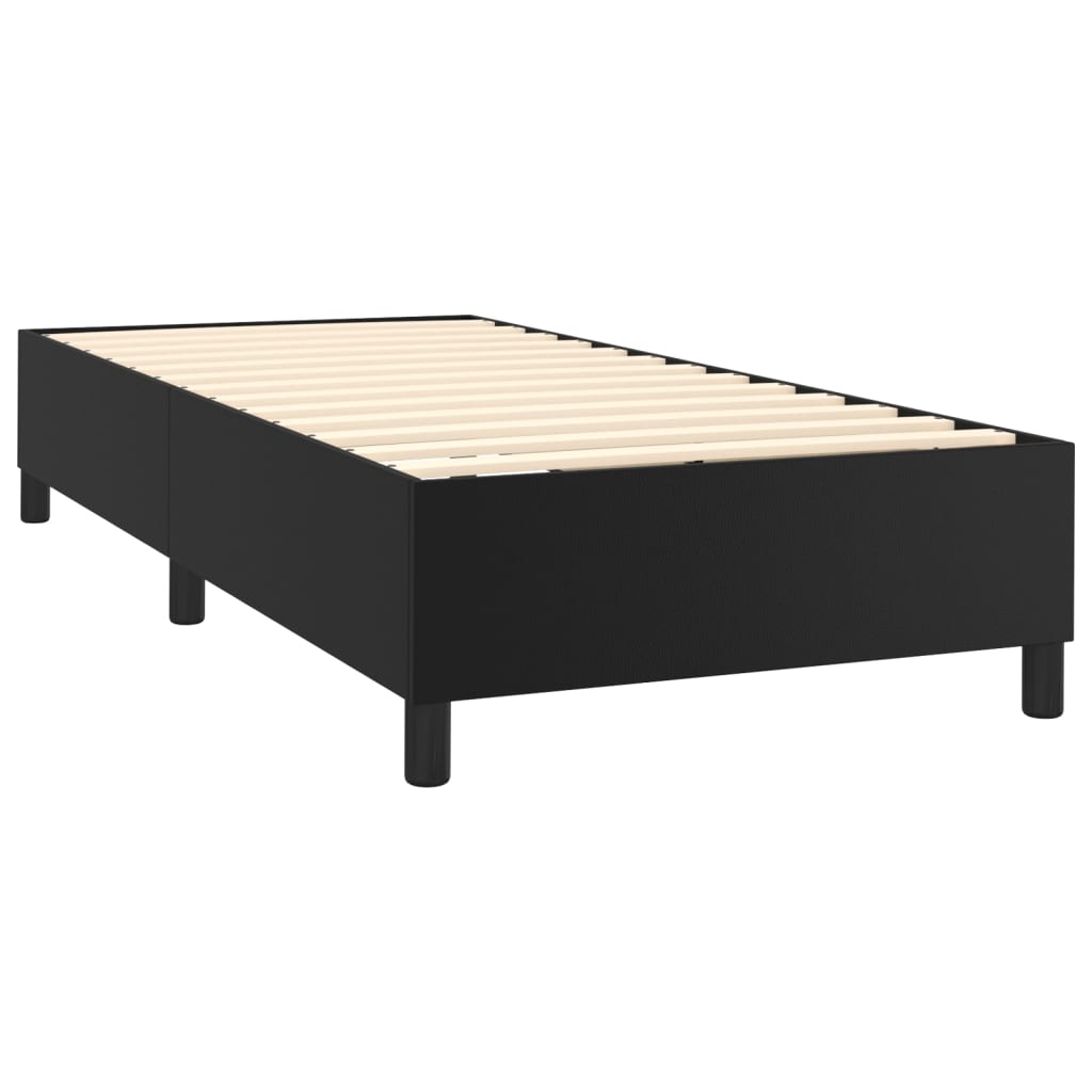 Sommier à lattes de lit matelas LED Noir 100x200cm Similicuir - XIOS