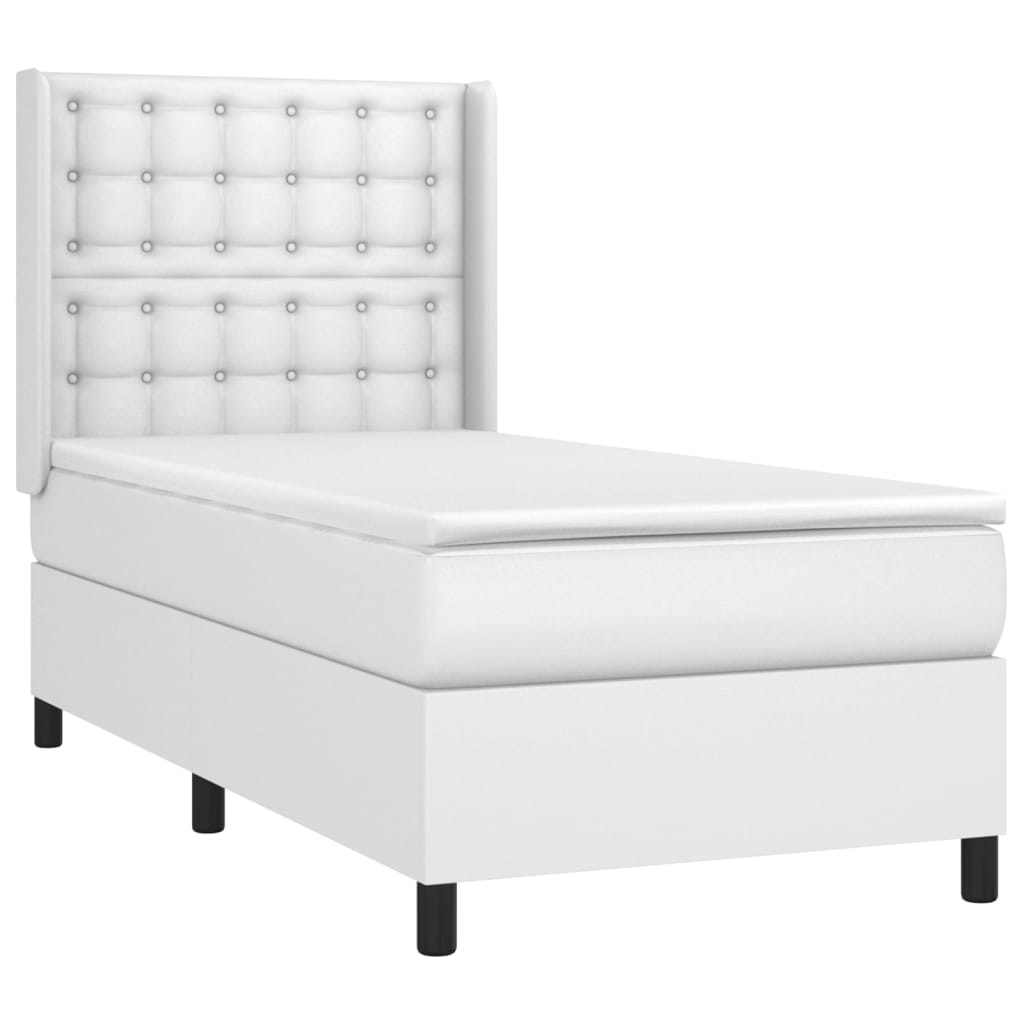 Sommier à lattes de lit matelas LED Blanc 100x200 cm Similicuir - XIOS
