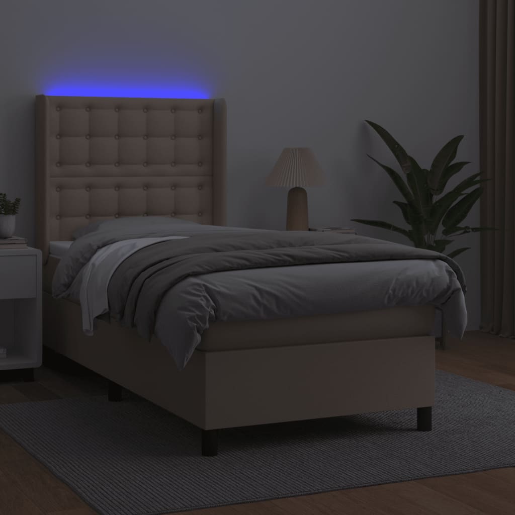 Sommier à lattes de lit matelas LED Cappuccino 100x200 cm - XIOS
