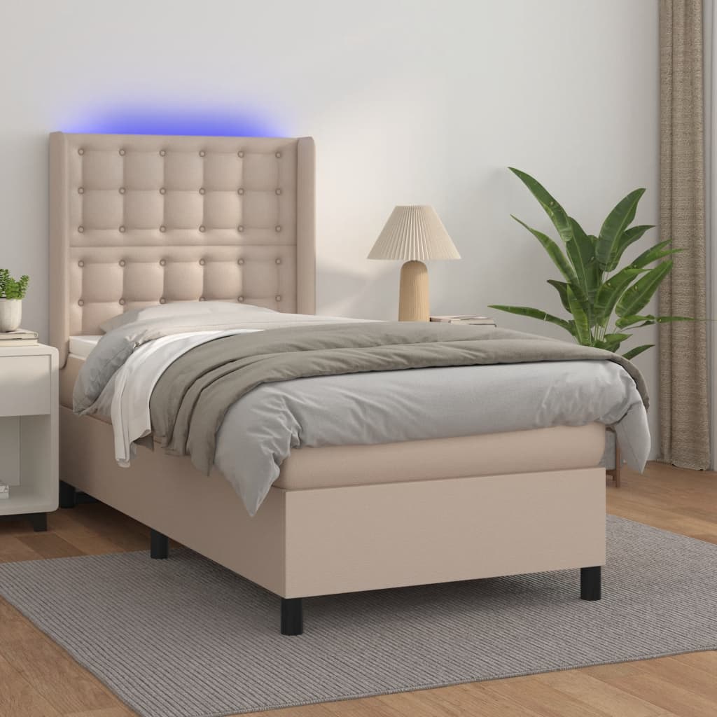 Sommier à lattes de lit matelas LED Cappuccino 100x200 cm - XIOS