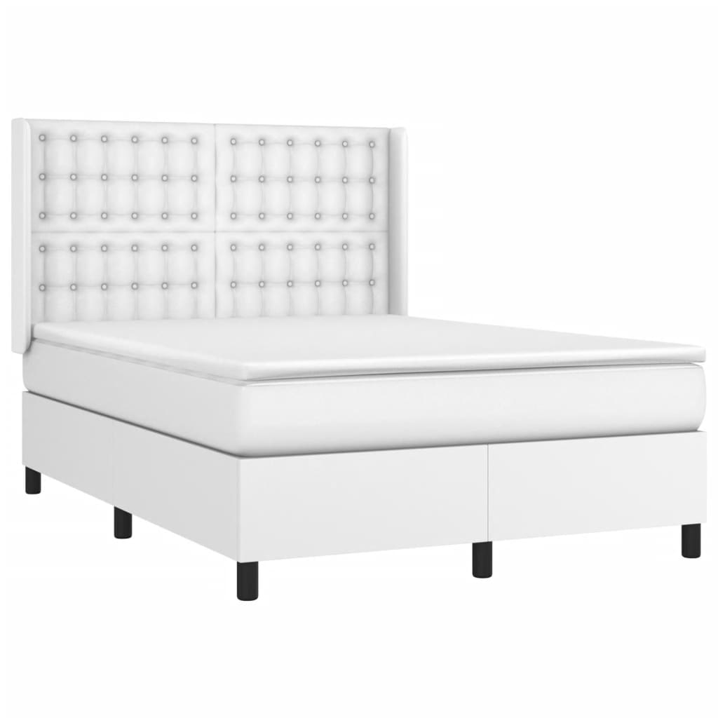 Sommier à lattes de lit matelas LED Blanc 140x200 cm Similicuir - XIOS