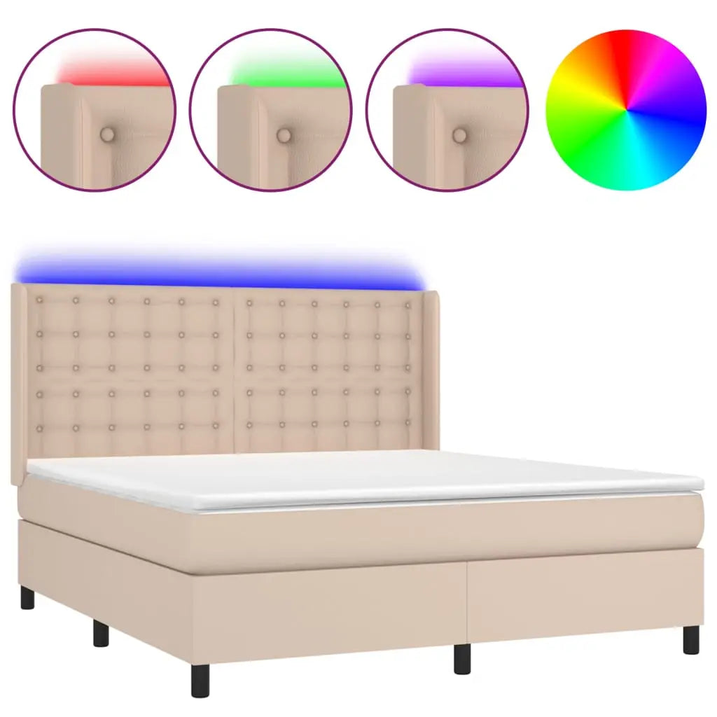Sommier à lattes de lit matelas LED Cappuccino 160x200 cm - XIOS