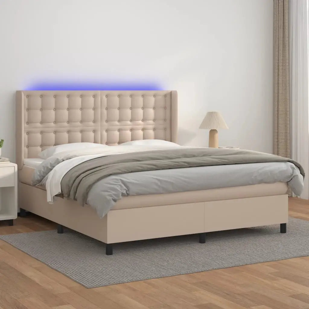 Sommier à lattes de lit matelas LED Cappuccino 160x200 cm - XIOS