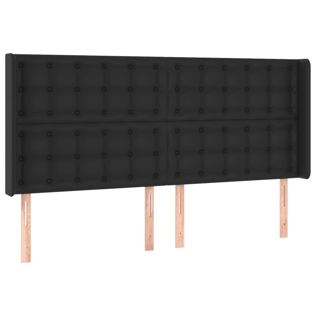 Sommier à lattes de lit matelas LED Noir 200x200cm Similicuir - XIOS