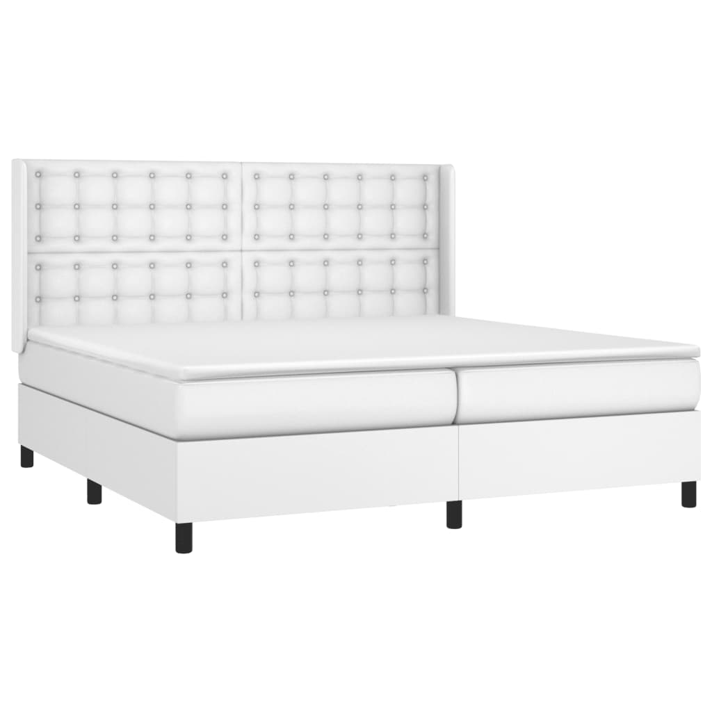 Sommier à lattes de lit matelas LED Blanc 200x200 cm Similicuir - XIOS