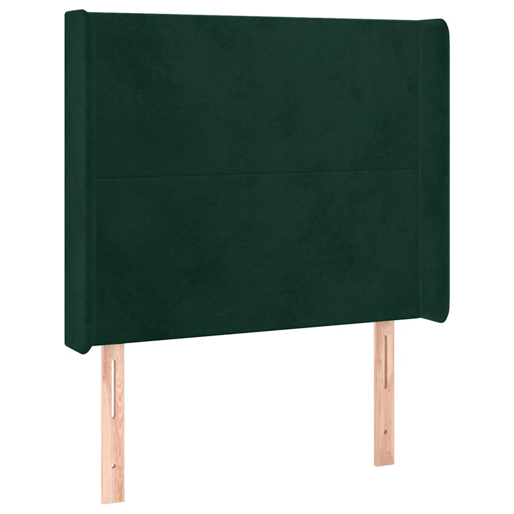 Sommier à lattes de lit matelas LED Vert foncé 90x190cm Velours - XIOS