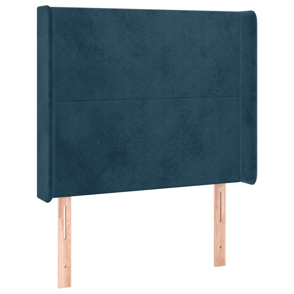 Sommier à lattes de lit matelas LED Bleu foncé 90x190cm Velours - XIOS