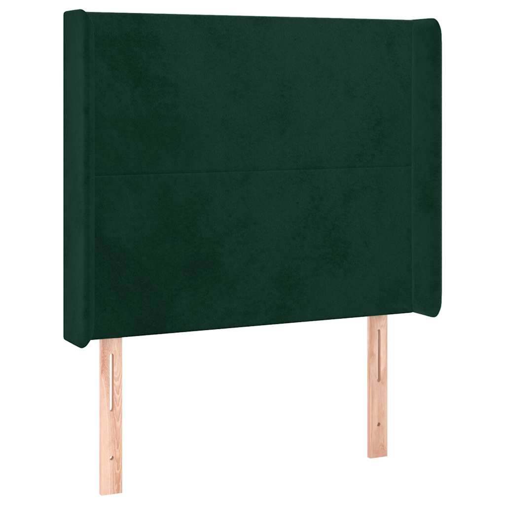 Sommier à lattes de lit matelas LED Vert foncé 90x200cm Velours - XIOS