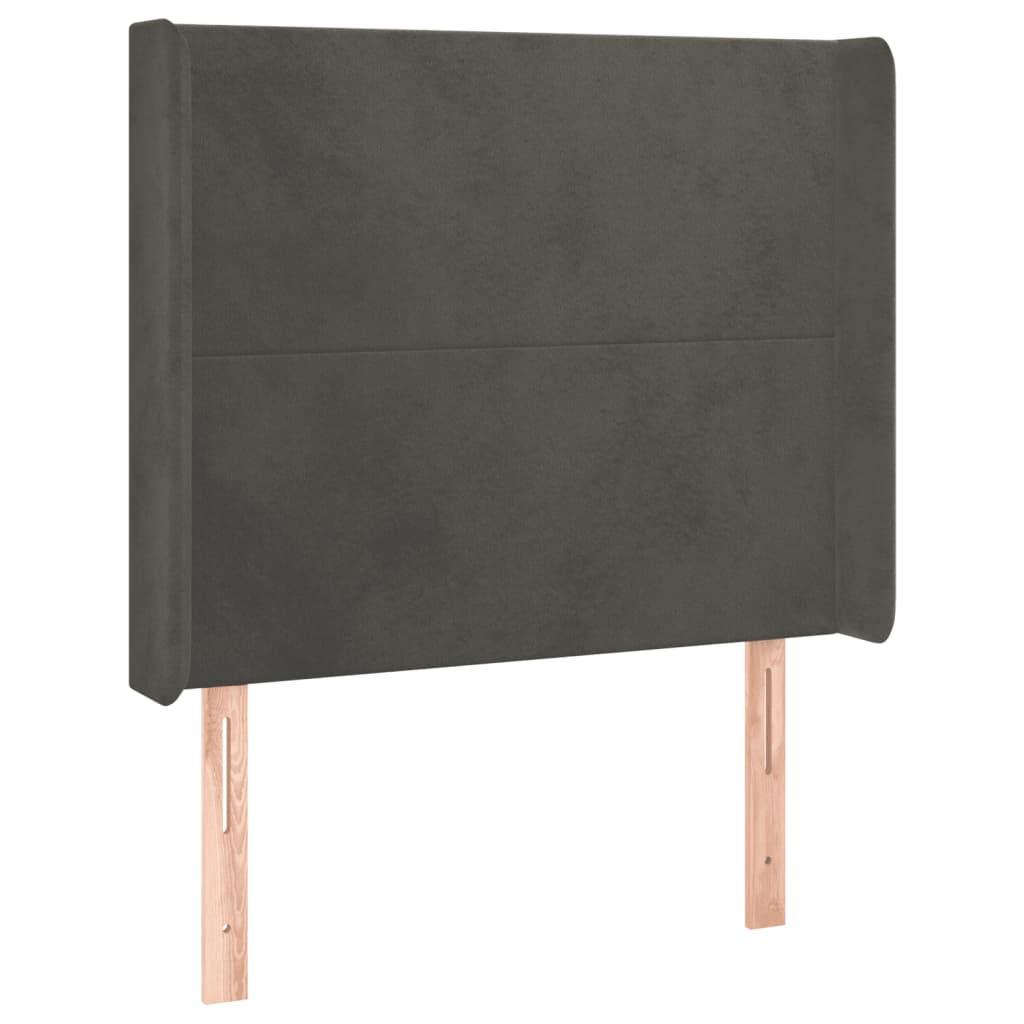 Sommier à lattes de lit matelas et LED Gris foncé 100x200 cm - XIOS