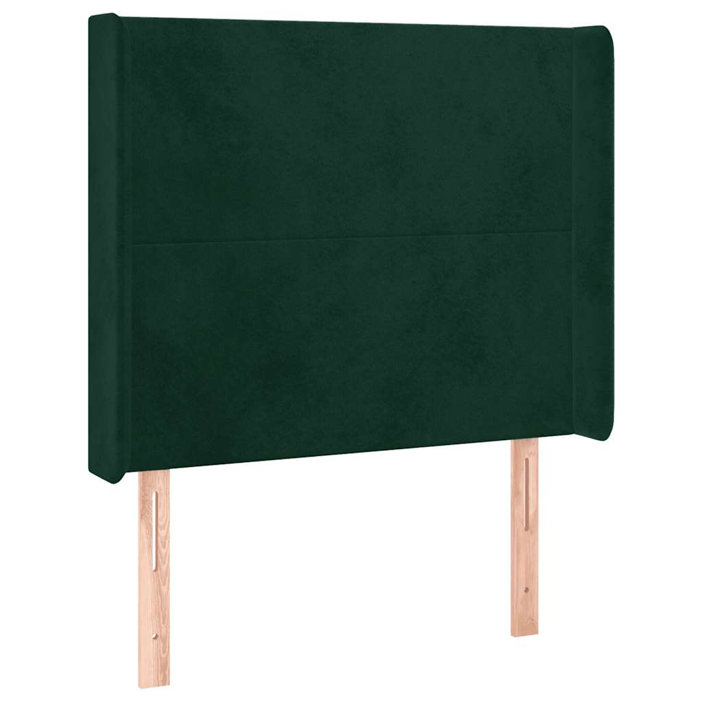 Sommier à lattes de lit matelas et LED Vert foncé 100x200 cm - XIOS