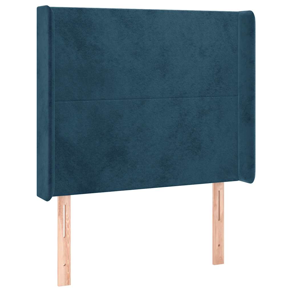 Sommier à lattes de lit matelas et LED Bleu foncé 100x200 cm - XIOS