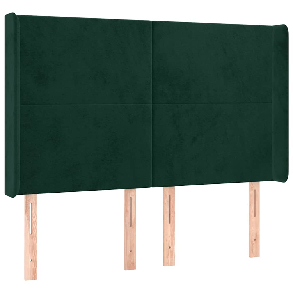 Sommier à lattes de lit matelas et LED Vert foncé 140x190 cm - XIOS
