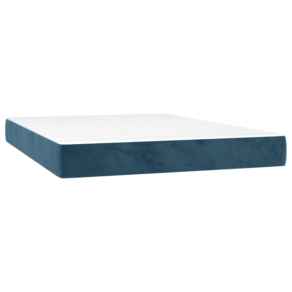 Sommier à lattes de lit matelas et LED Bleu foncé 140x190 cm - XIOS