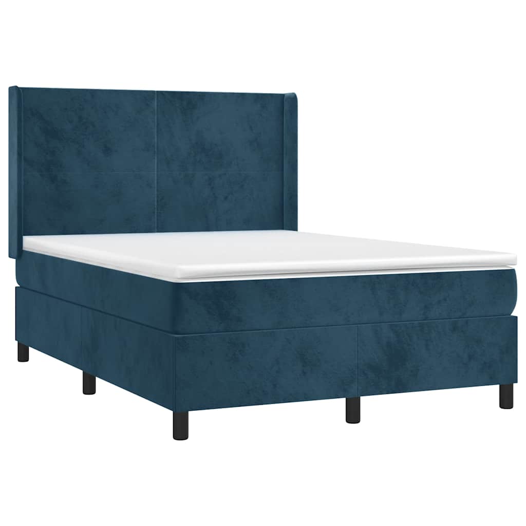 Sommier à lattes de lit matelas et LED Bleu foncé 140x200 cm - XIOS