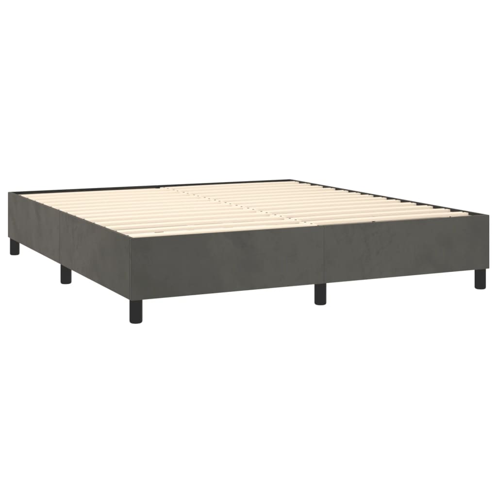 Sommier à lattes de lit matelas et LED Gris foncé 160x200 cm - XIOS