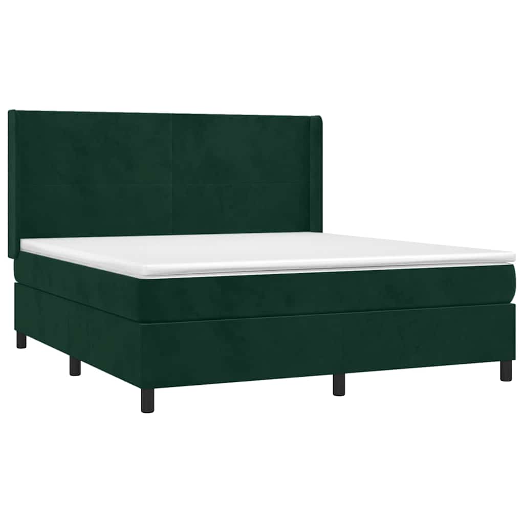 Sommier à lattes de lit matelas et LED Vert foncé 160x200 cm - XIOS