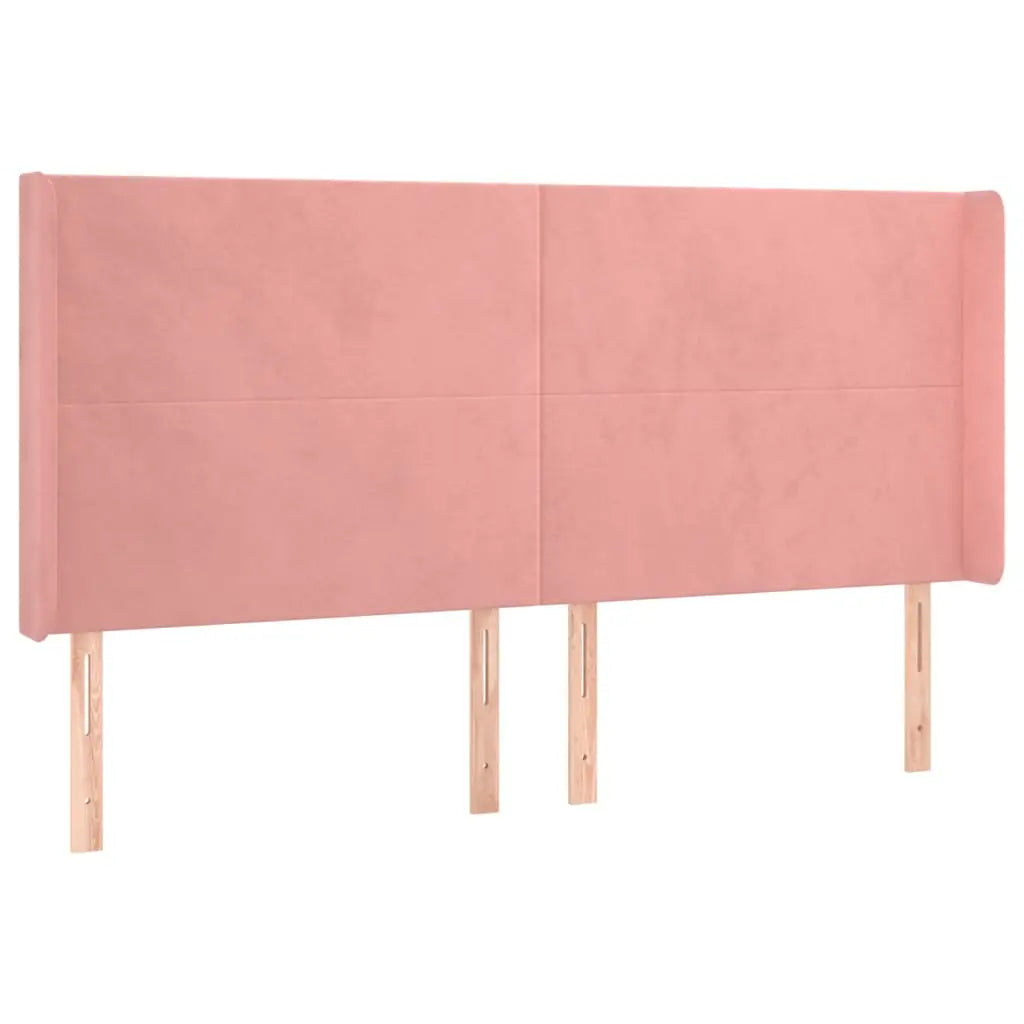 Sommier à lattes de lit matelas et LED Rose 160x200 cm Velours - XIOS