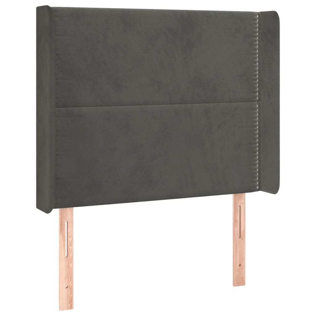 Sommier à lattes de lit matelas LED Gris foncé 90x190cm Velours - XIOS