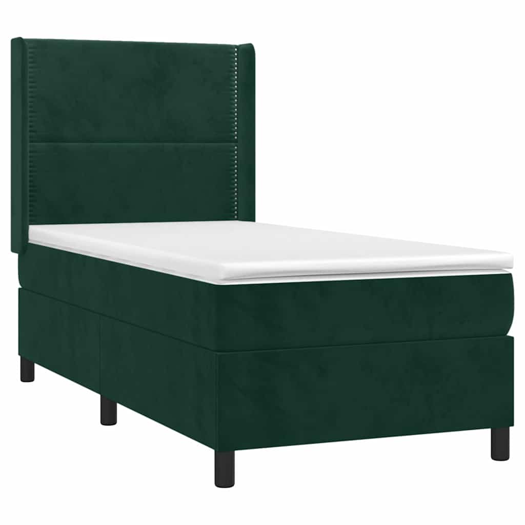 Sommier à lattes de lit matelas et LED Vert foncé 100x200 cm - XIOS