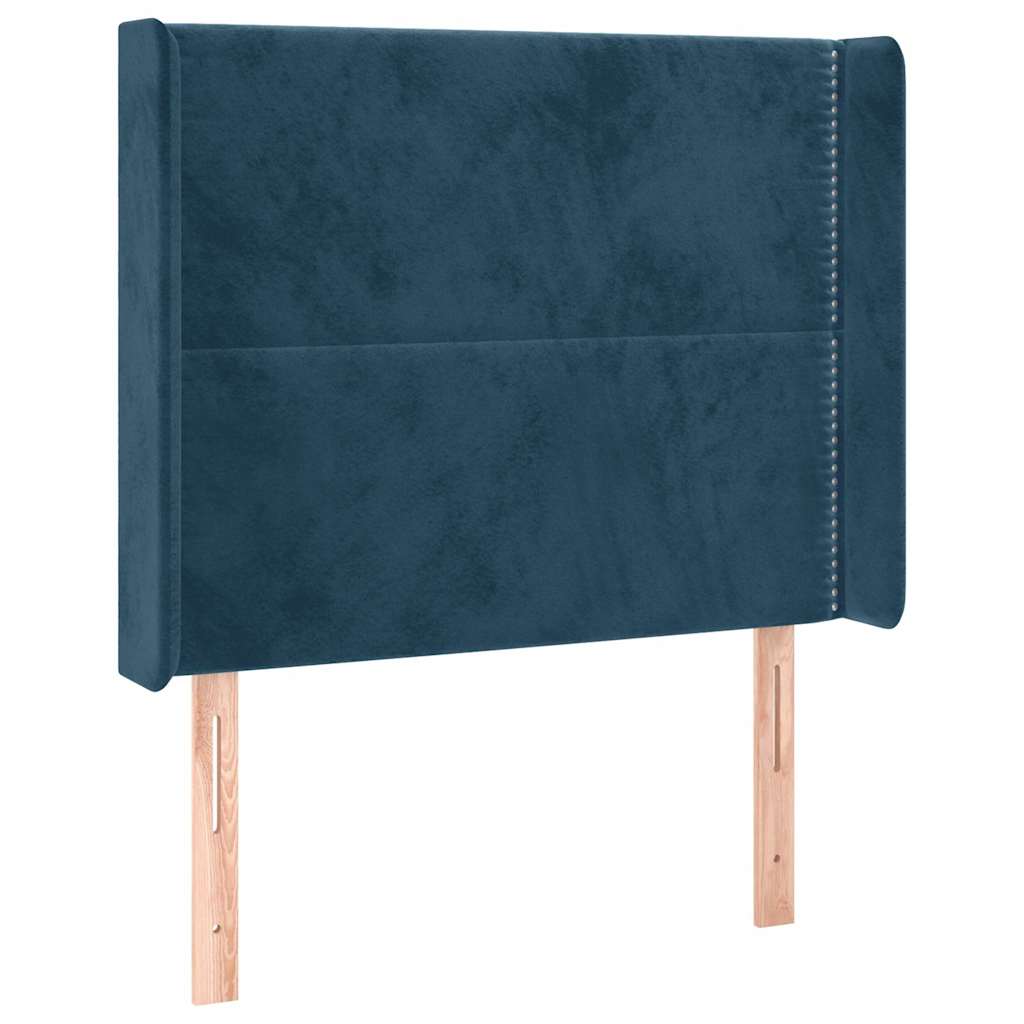 Sommier à lattes de lit matelas et LED Bleu foncé 100x200 cm - XIOS