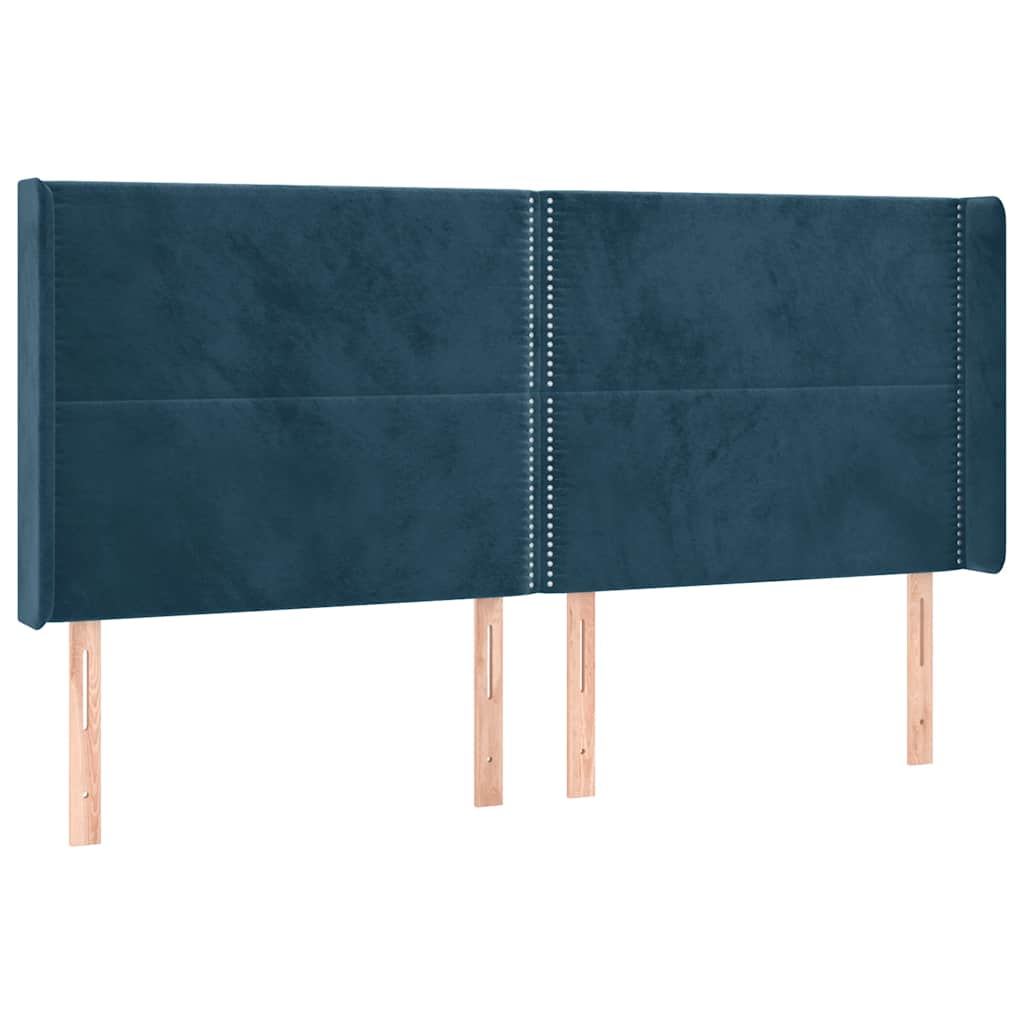 Sommier à lattes de lit matelas et LED Bleu foncé 160x200 cm - XIOS