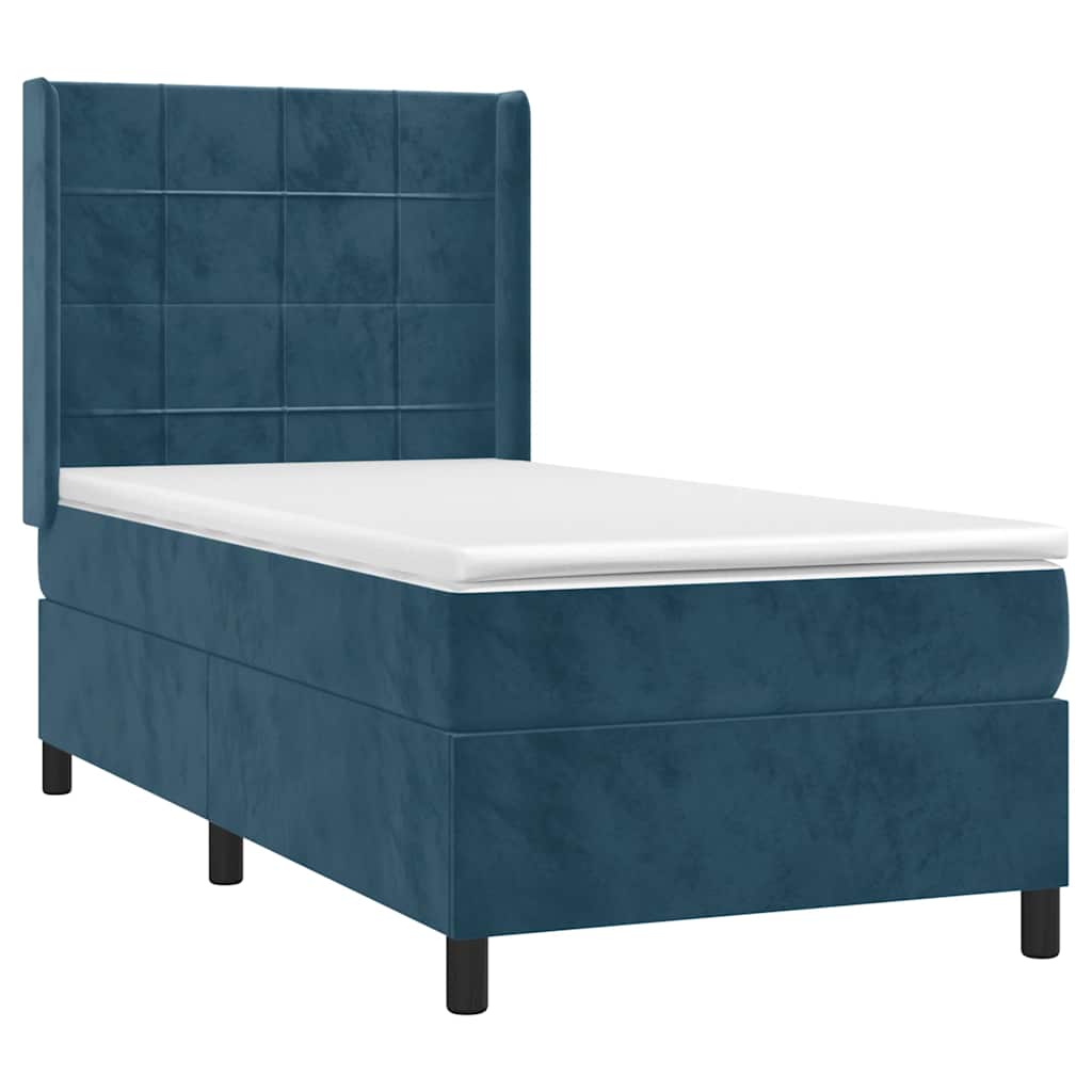 Sommier à lattes de lit matelas LED Bleu foncé 80x200cm Velours - XIOS