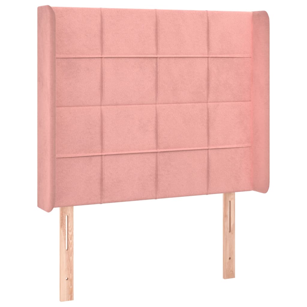 Sommier à lattes de lit matelas et LED Rose 80x200 cm Velours - XIOS