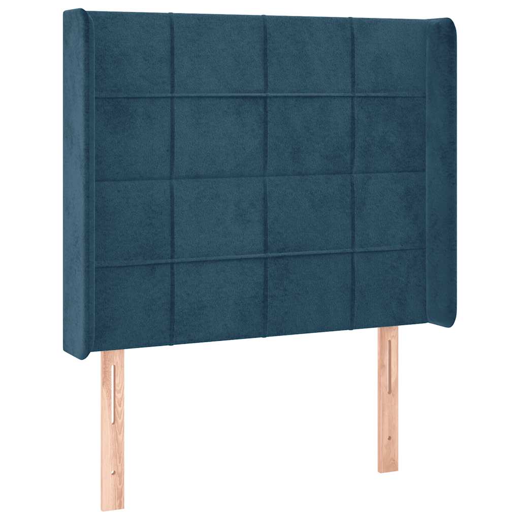 Sommier à lattes de lit matelas LED Bleu foncé 90x190cm Velours - XIOS