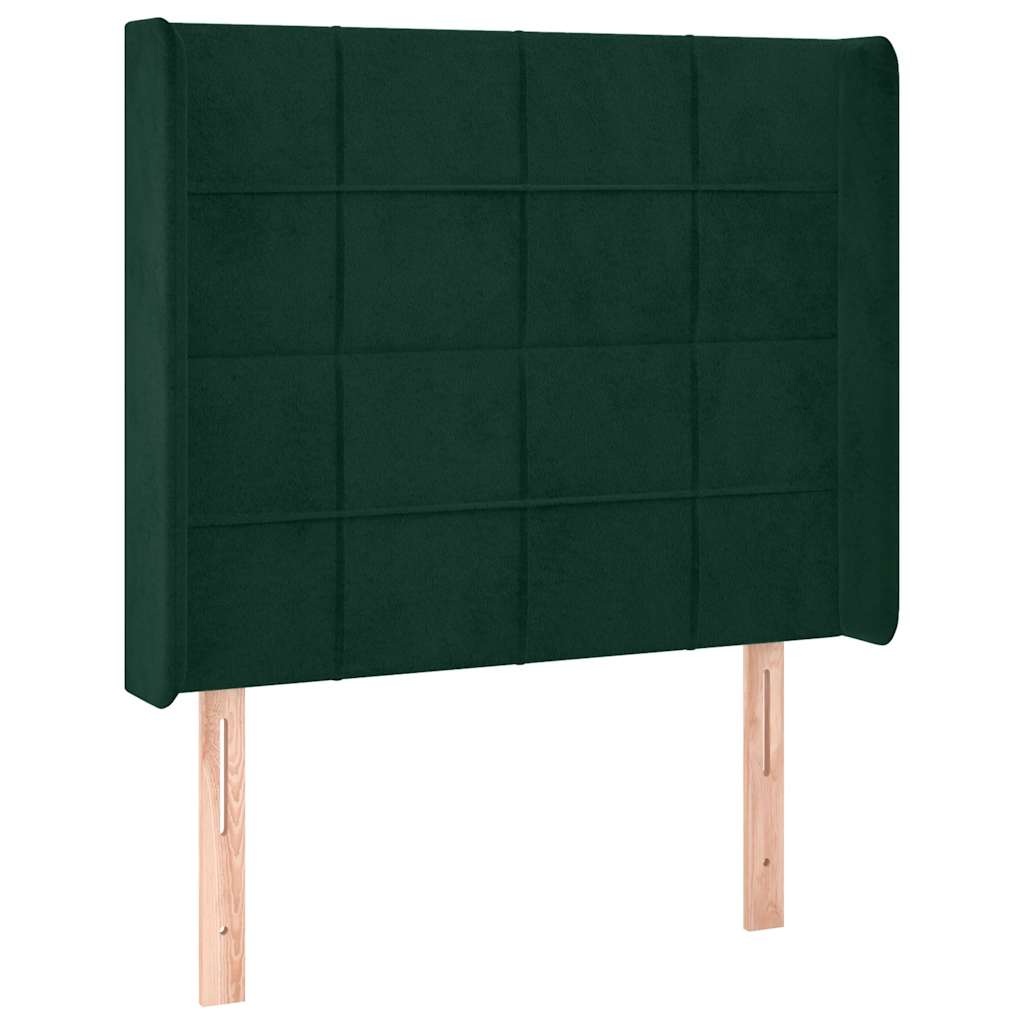 Sommier à lattes de lit matelas et LED Vert foncé 100x200 cm - XIOS
