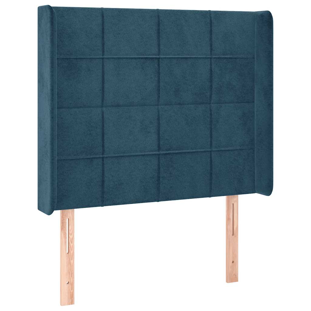 Sommier à lattes de lit matelas et LED Bleu foncé 100x200 cm - XIOS