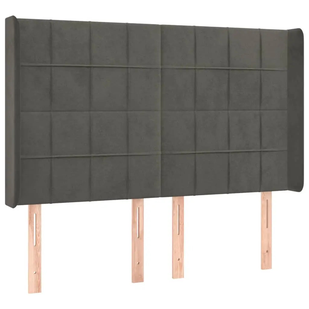 Sommier à lattes de lit matelas et LED Gris foncé 140x190 cm - XIOS