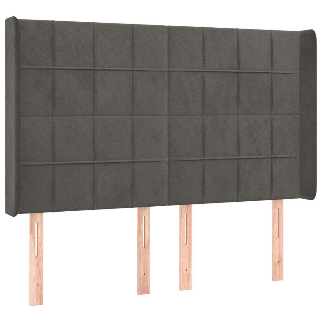 Sommier à lattes de lit matelas et LED Gris foncé 140x200 cm - XIOS