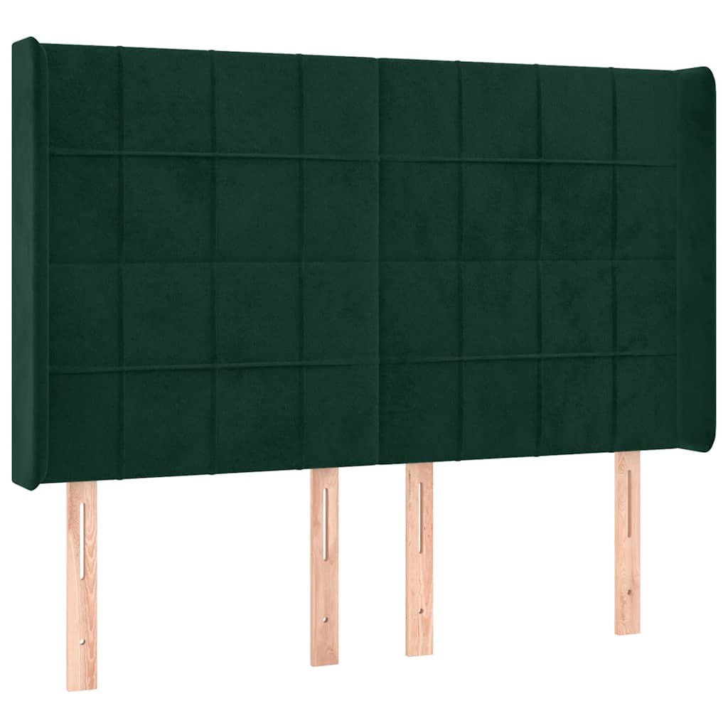 Sommier à lattes de lit matelas et LED Vert foncé 140x200 cm - XIOS