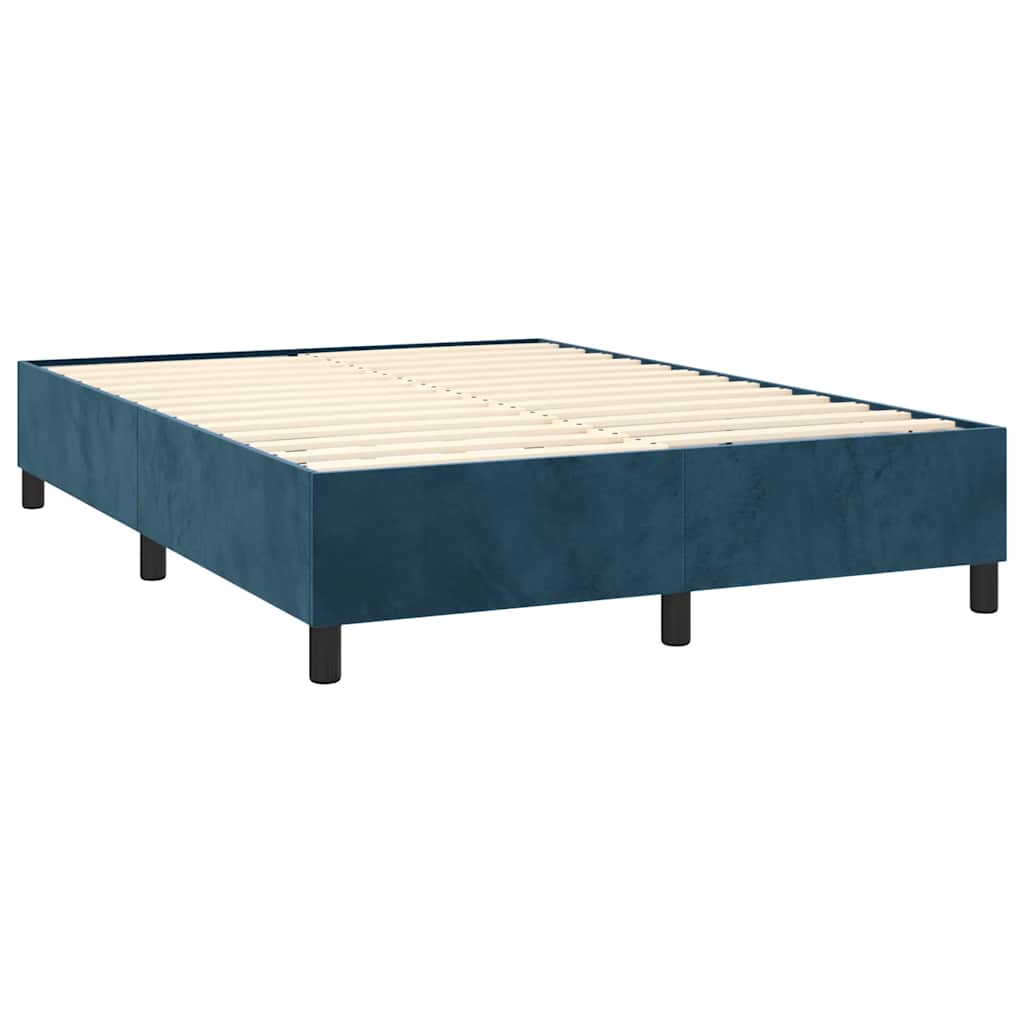 Sommier à lattes de lit matelas et LED Bleu foncé 140x200 cm - XIOS