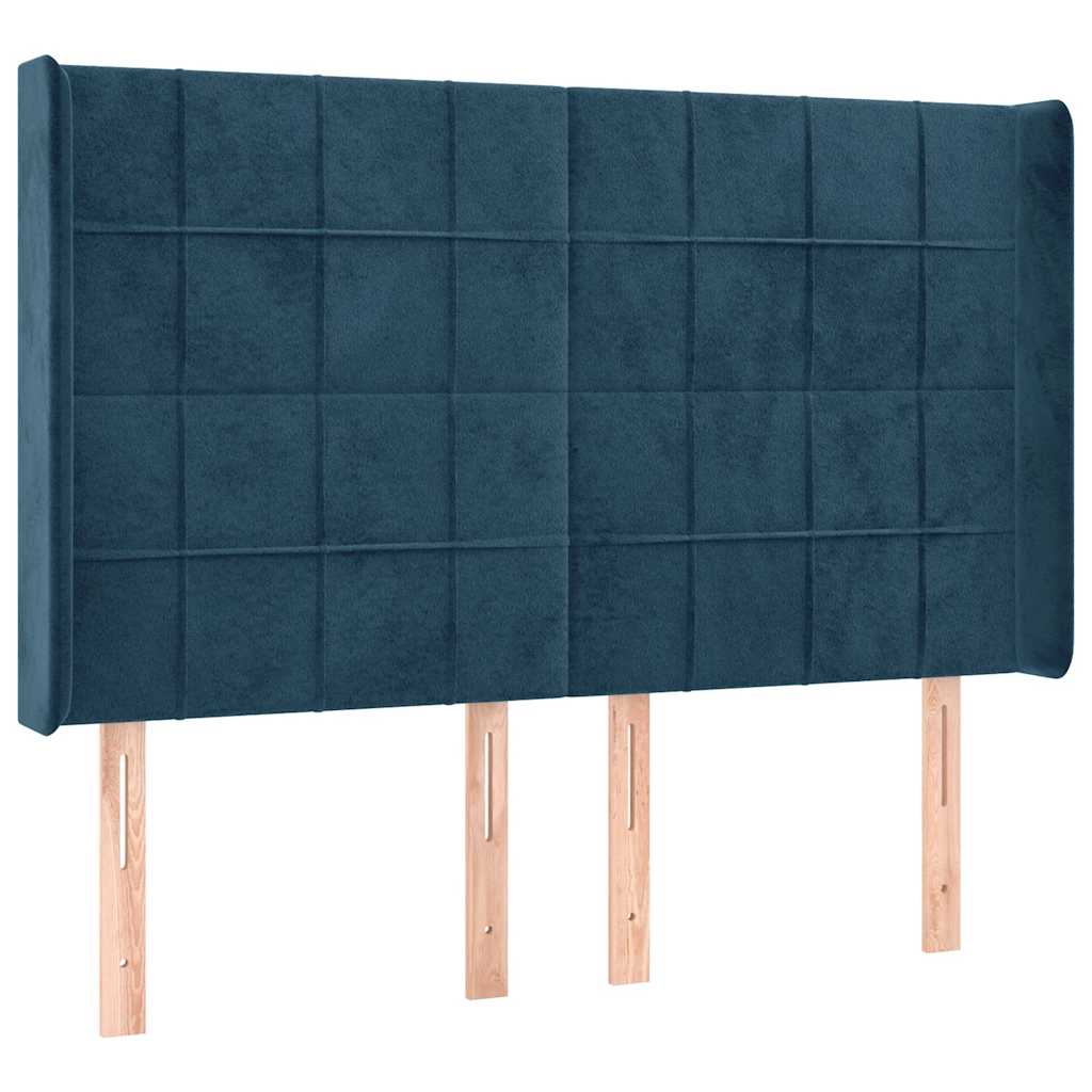 Sommier à lattes de lit matelas et LED Bleu foncé 140x200 cm - XIOS