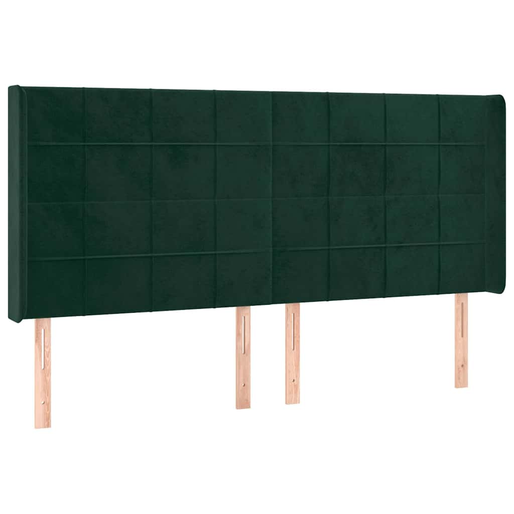 Sommier à lattes de lit matelas et LED Vert foncé 160x200 cm