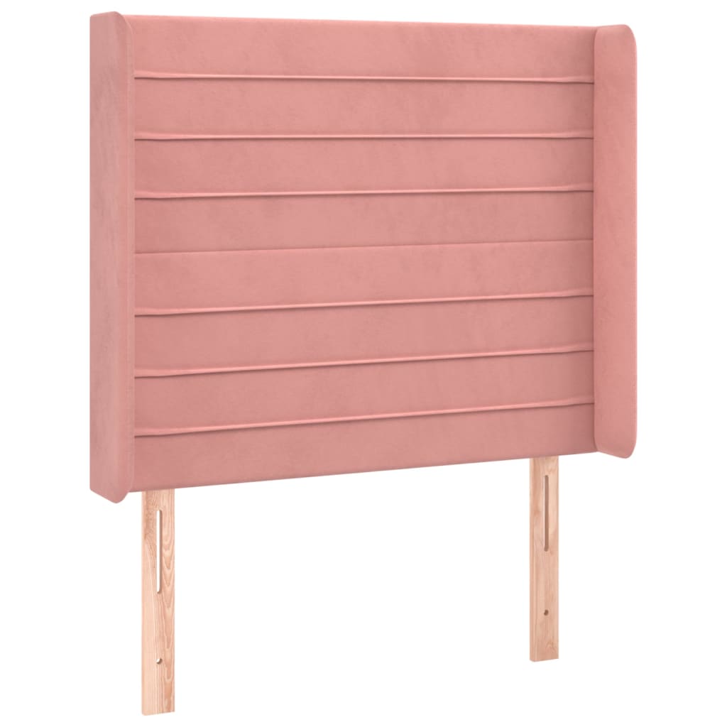 Sommier à lattes de lit matelas et LED Rose 90x200 cm Velours - XIOS