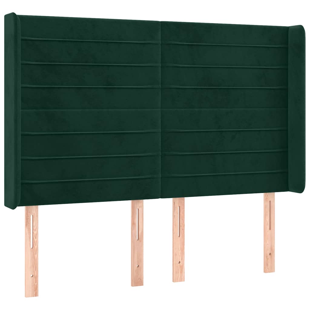 Sommier à lattes de lit matelas et LED Vert foncé 140x190 cm - XIOS