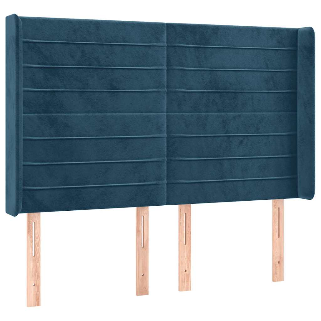 Sommier à lattes de lit matelas et LED Bleu foncé 140x190 cm - XIOS