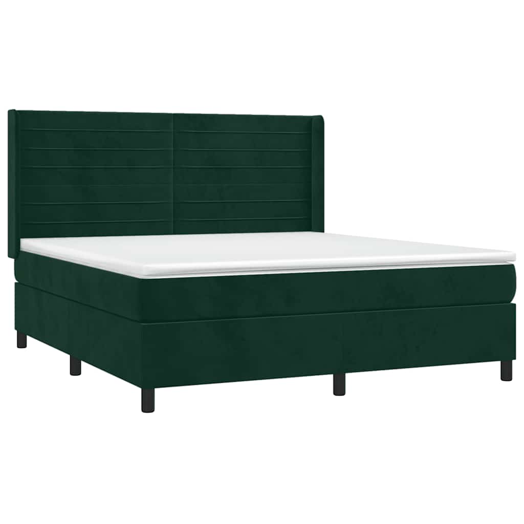 Sommier à lattes de lit matelas et LED Vert foncé 160x200 cm - XIOS