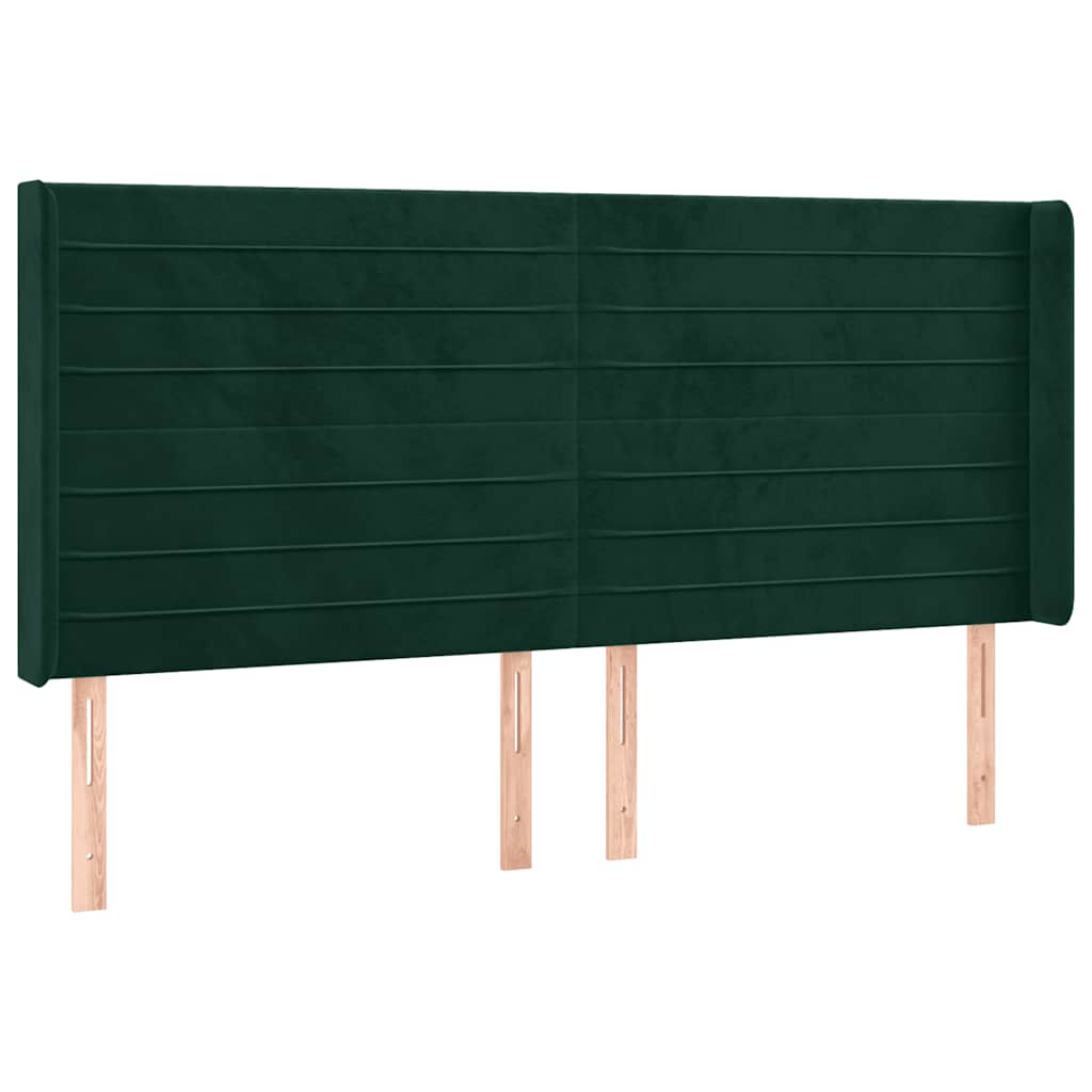 Sommier à lattes de lit matelas et LED Vert foncé 160x200 cm - XIOS