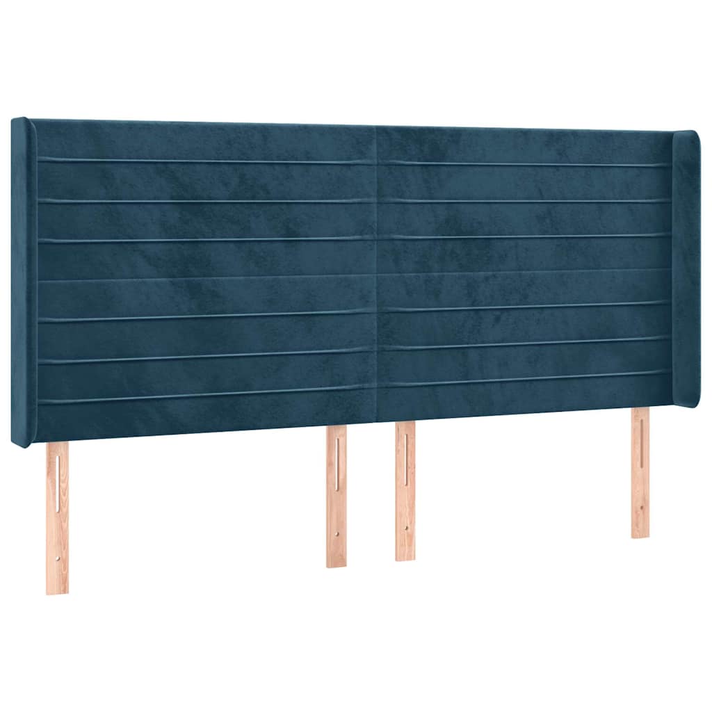 Sommier à lattes de lit matelas et LED Bleu foncé 160x200 cm - XIOS