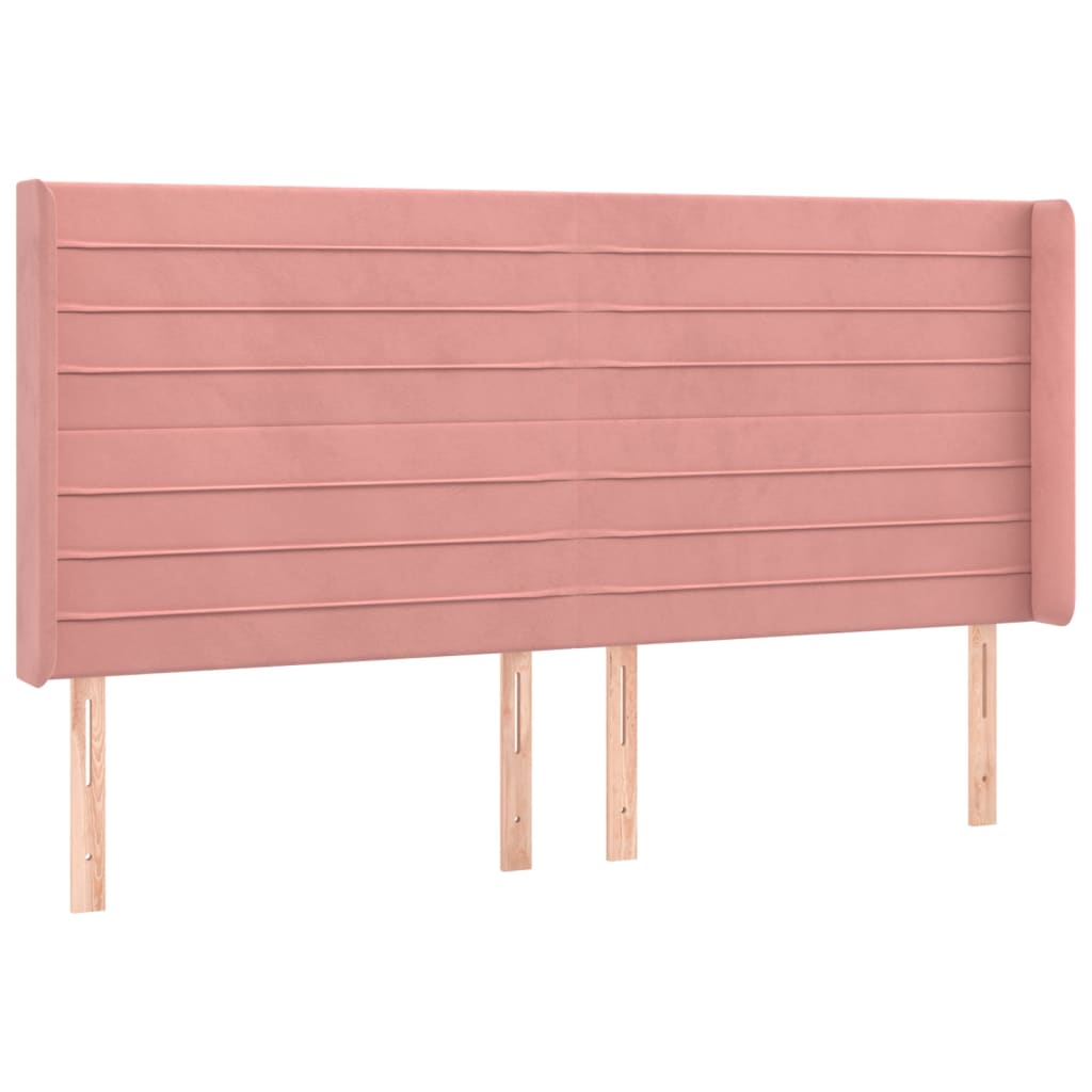Sommier à lattes de lit matelas et LED Rose 180x200 cm Velours - XIOS
