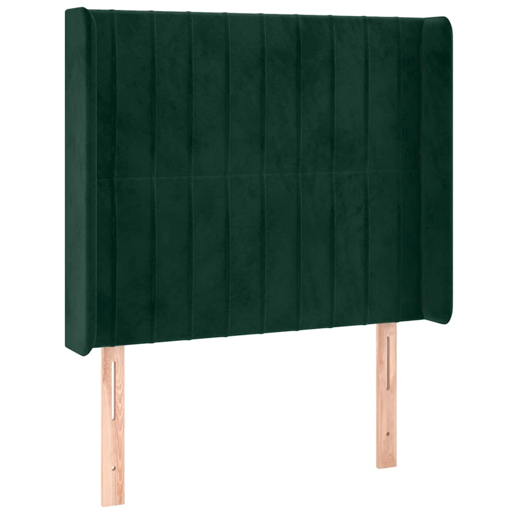 Sommier à lattes de lit matelas LED Vert foncé 80x200cm Velours - XIOS