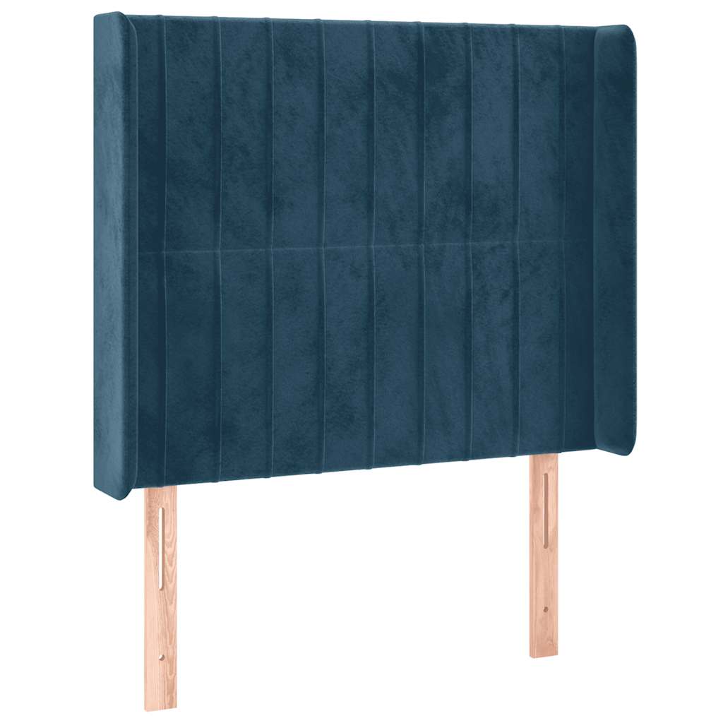 Sommier à lattes de lit matelas LED Bleu foncé 80x200cm Velours - XIOS