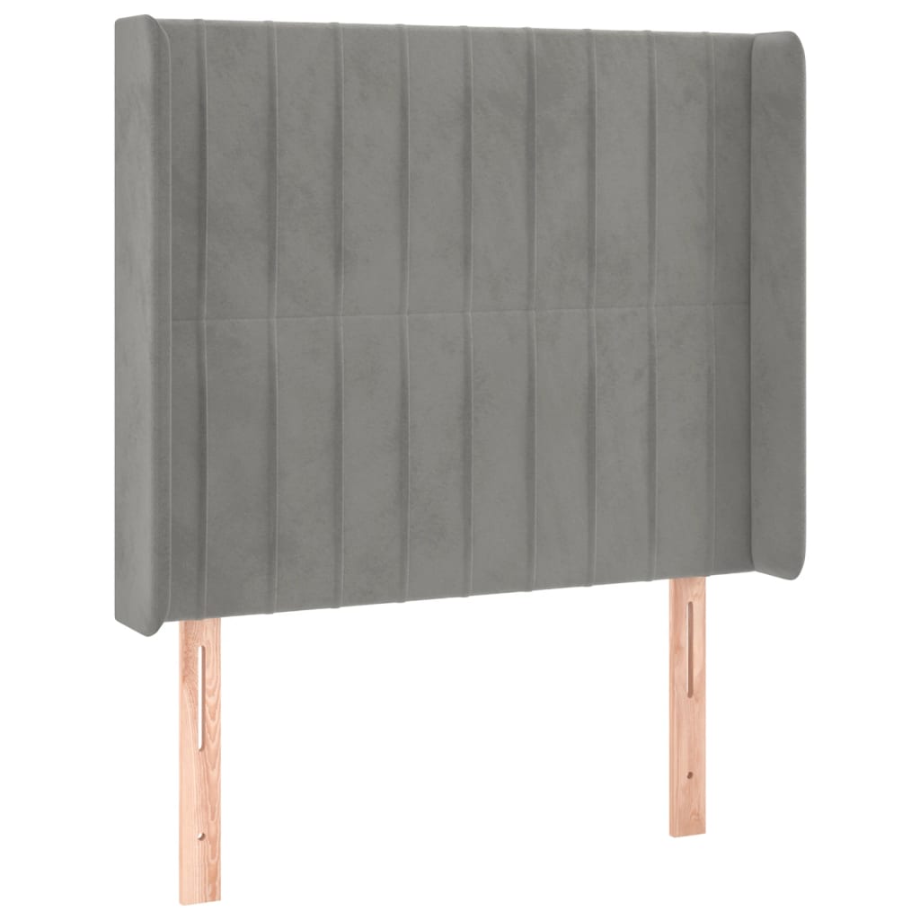 Sommier à lattes de lit matelas LED Gris clair 90x200cm Velours - XIOS
